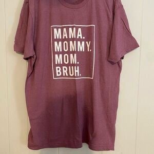 Mama Mommy Mom Bruh Graphic Tee in Purple